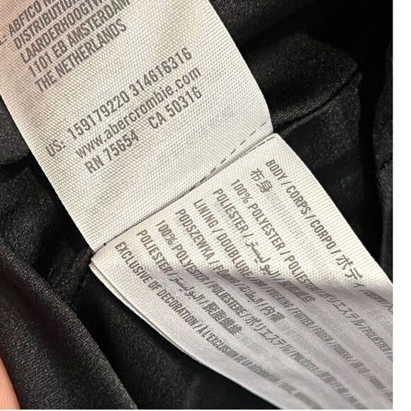 Abercrombie Fitch Dress Women’s S Black Satin Slip Silky Layer Sexy Date Night - Picture 6 of 8